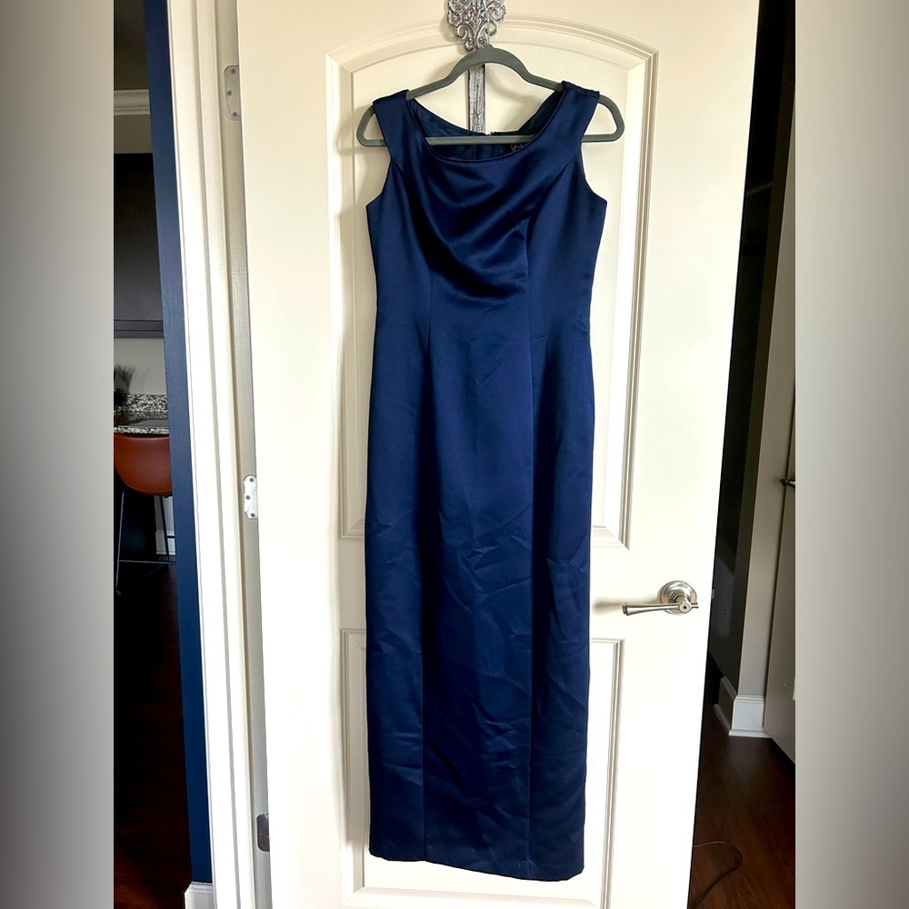 Women’s navy formal dress.